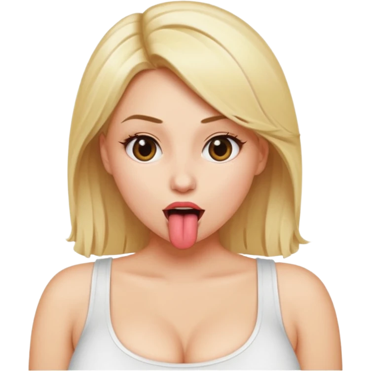 Naked blonde woman tongue out big boobs emoji