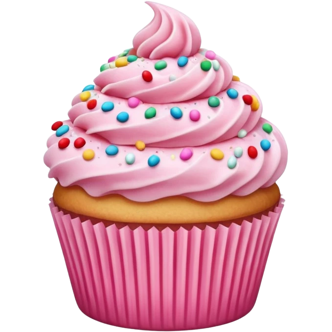 Cupcake with pink icing emoji