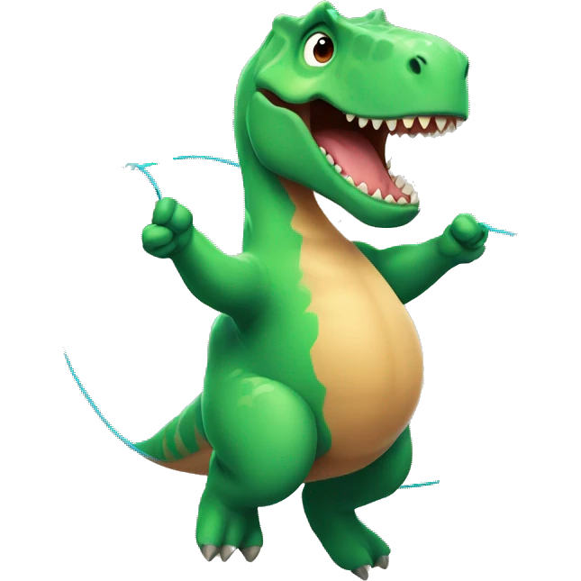 dinosaur jumping rope emoji