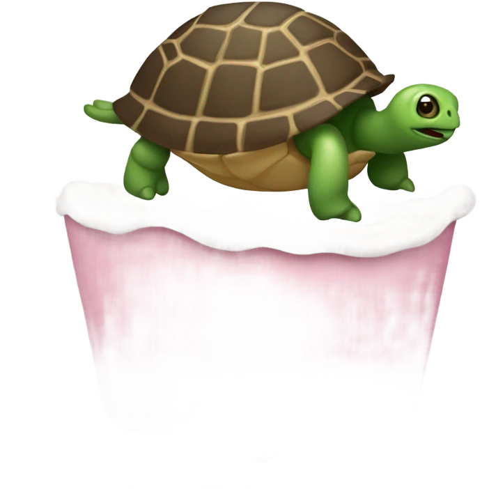 Un moño rosa con una tortuga de color blanco emoji