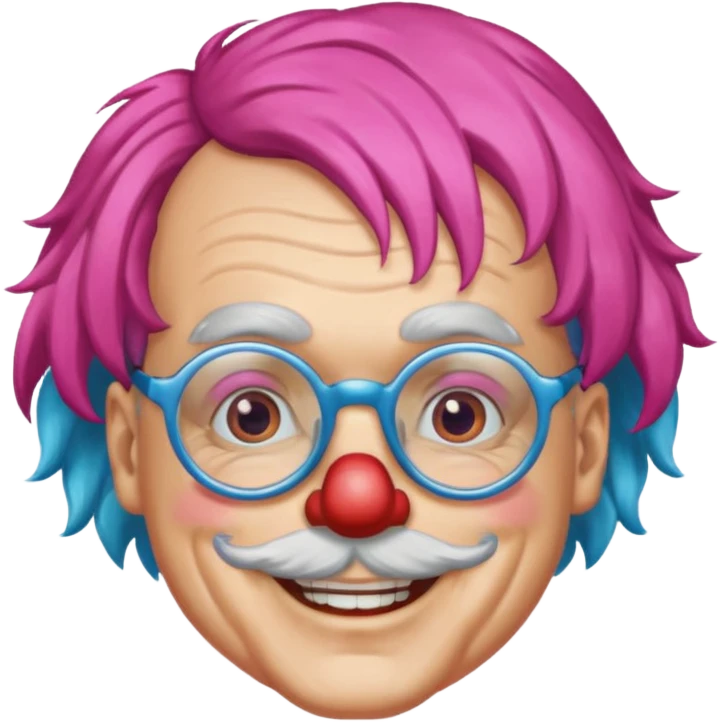 grandpa clown with eyeglasses emoji