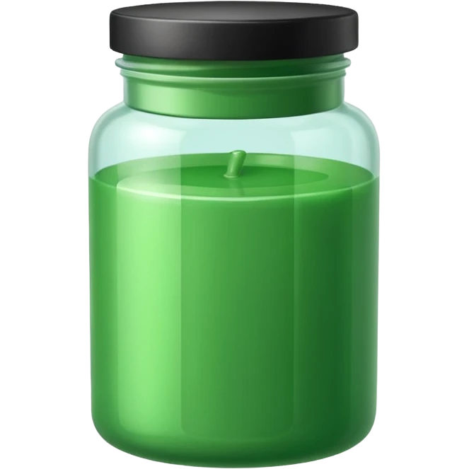 a plastic jar filled with green wax emoji