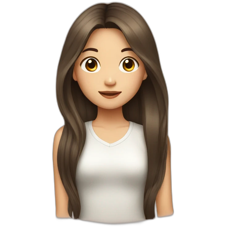 Asian girl with long brown hair emoji