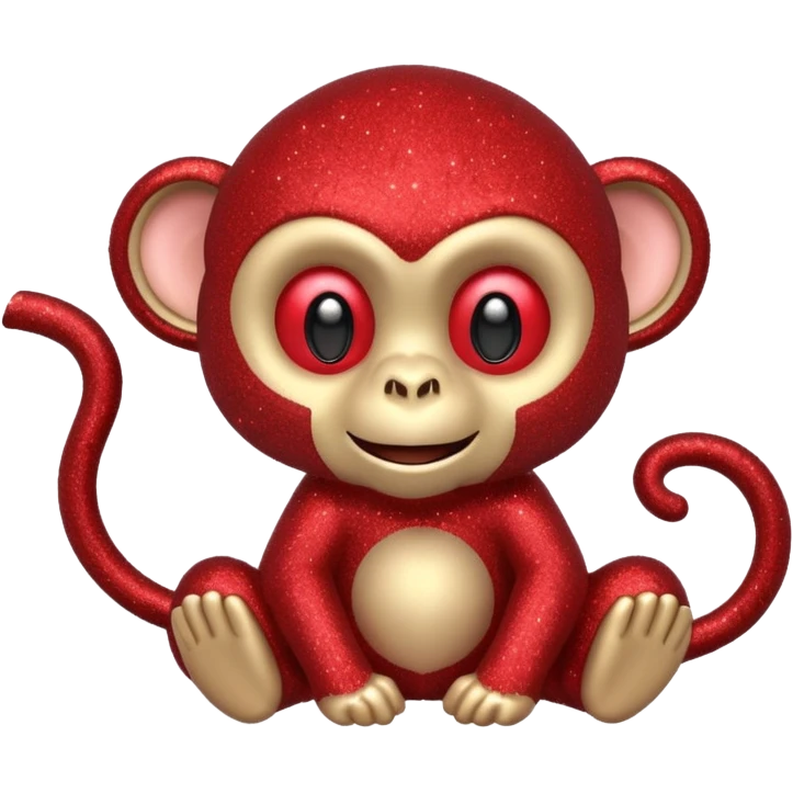 red glitter monkey emoji