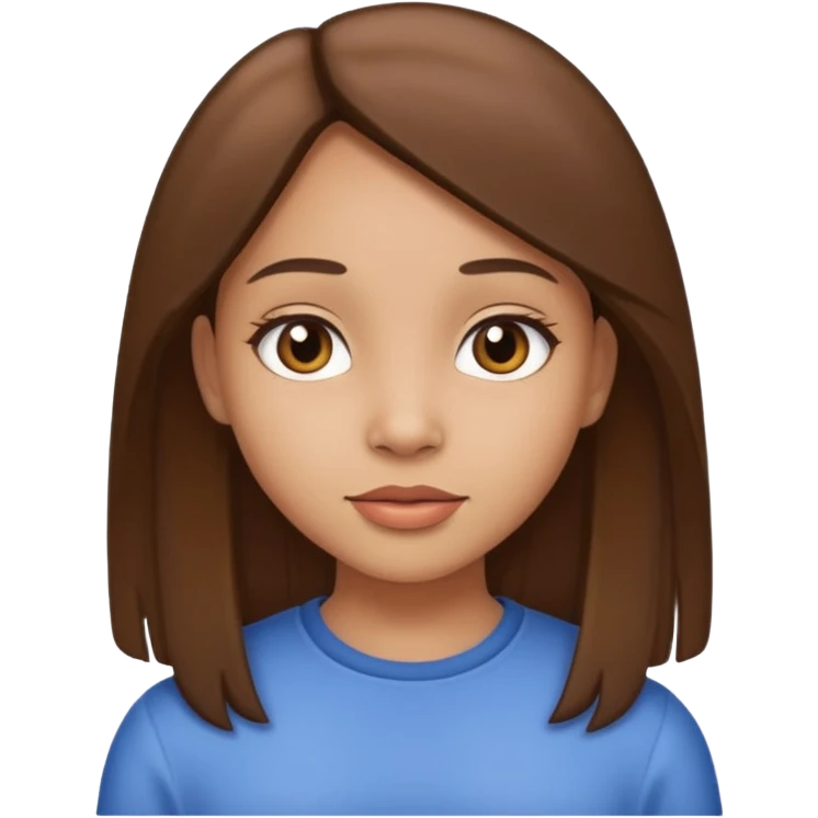 Light skin girl with straight hair brown  emoji