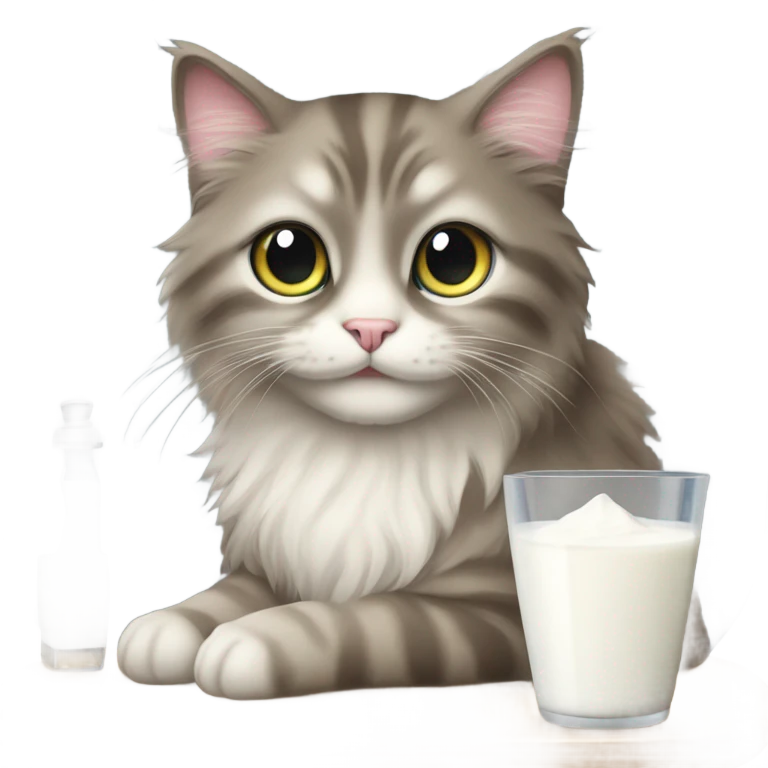 Cat with milk emoji
