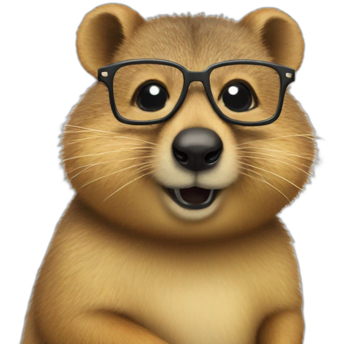 quokka with glasses and moustache emoji
