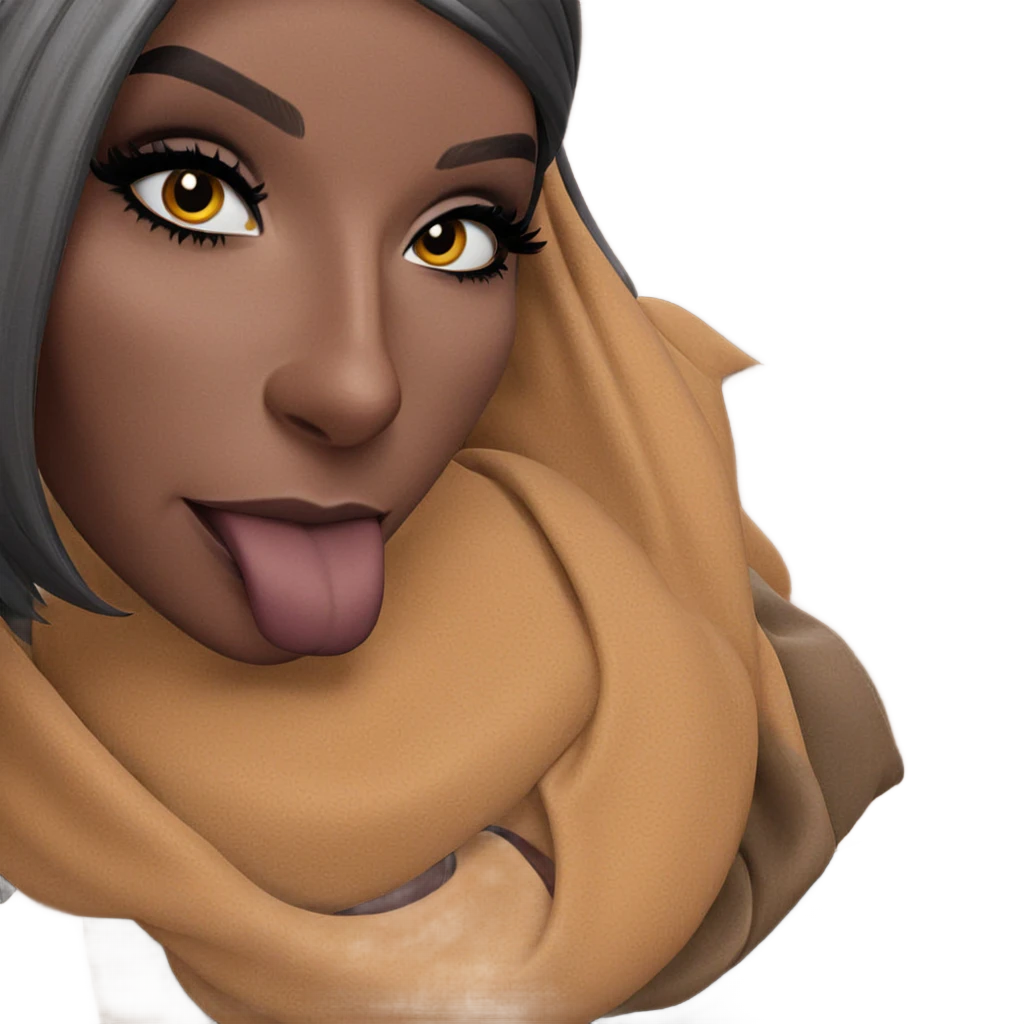 dark beauty with bold expression emoji
