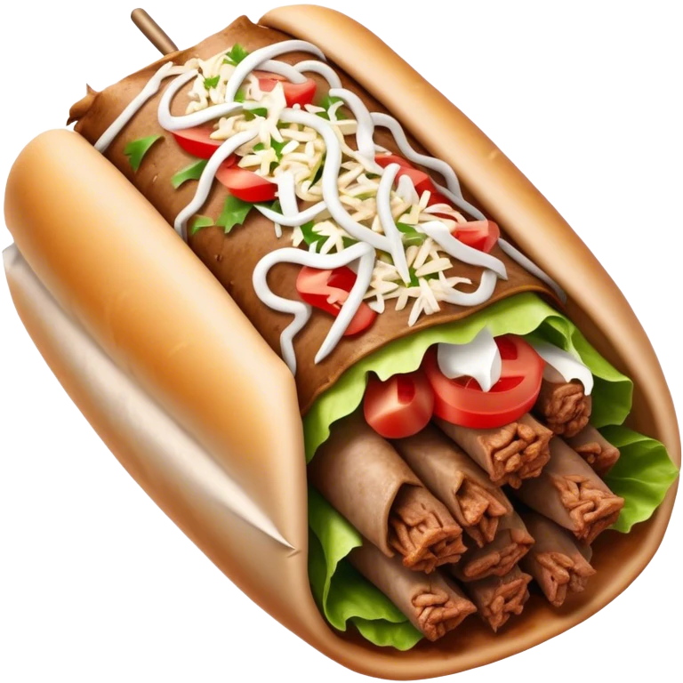 Doner Kebab Cinematic Realistic Doner Kebab Dish Emoji, depicted as iconic, spiced meat wrapped in foil and paper, rendered with lifelike textures and dynamic, appetizing lighting. emoji