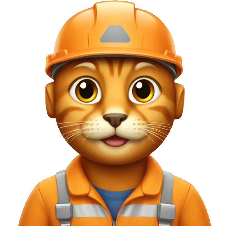 Engineer orange cat emoji