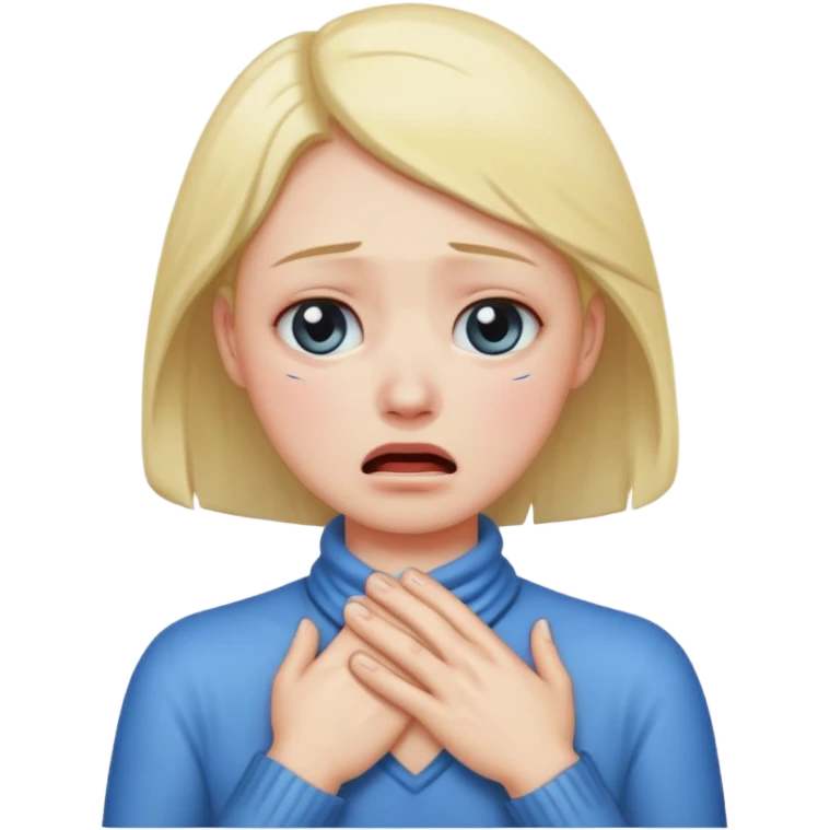 crying face with hands around neck emoji