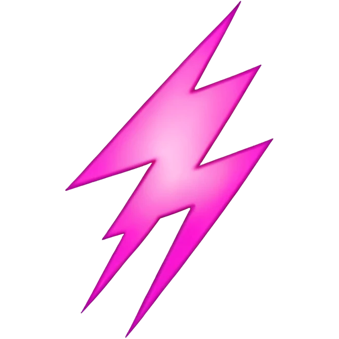 Pink rock and roll lightning bolt emoji