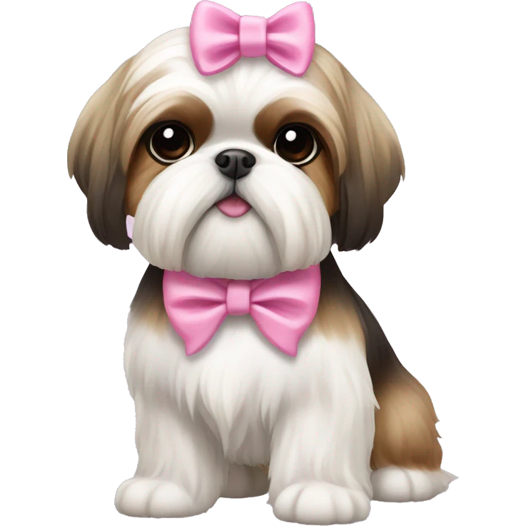 Shih tzu with pink bow emoji