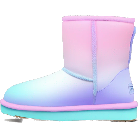 Pastel gradient hue platform short uggs emoji