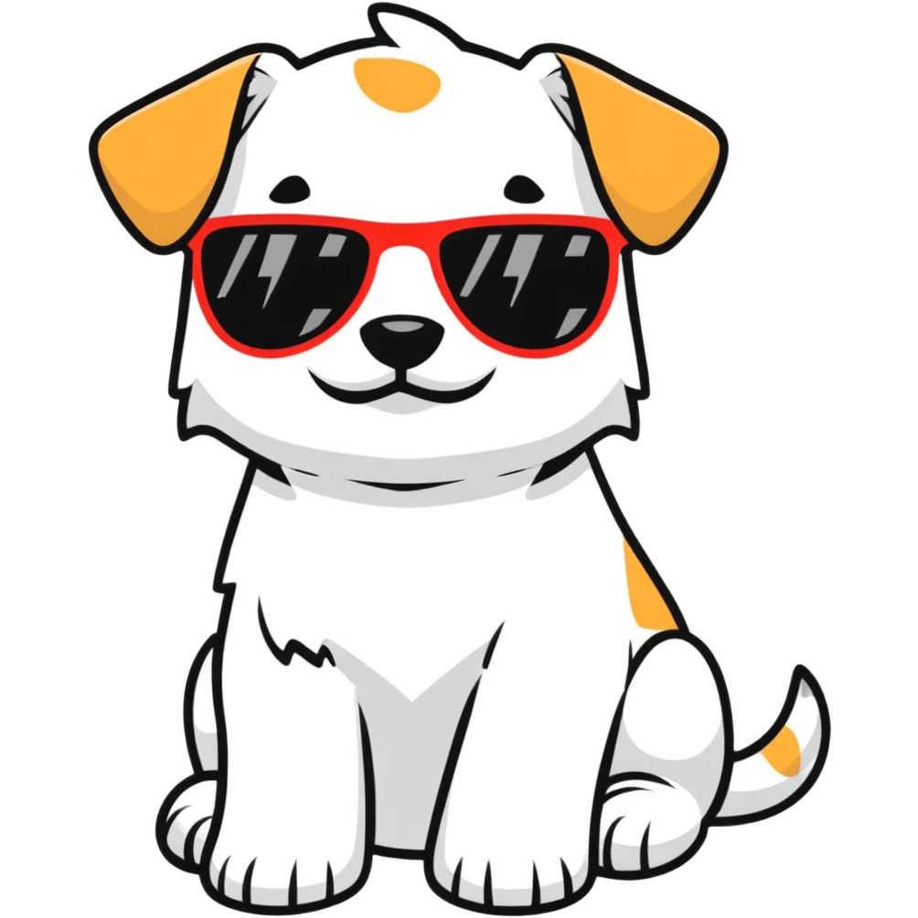 puppy wearing sunglasses emoji