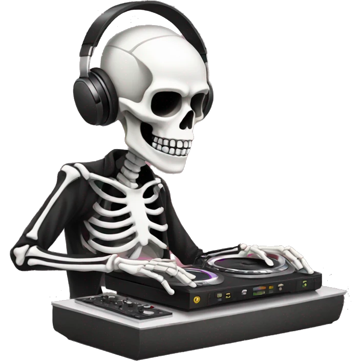 Skeleton djing emoji