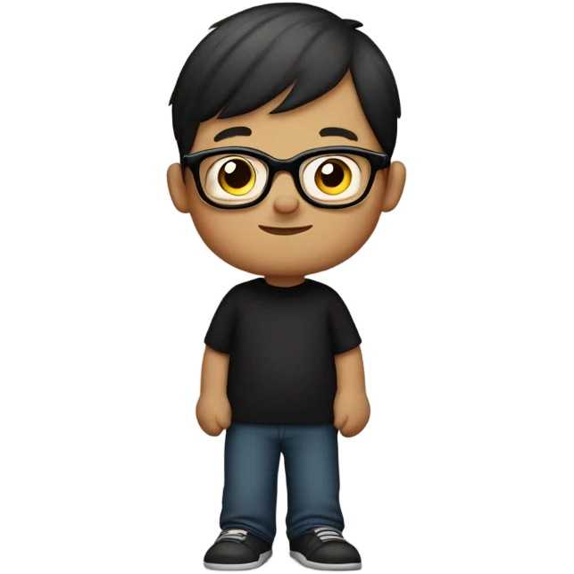 Down syndrome boy with black glasses and books  emoji