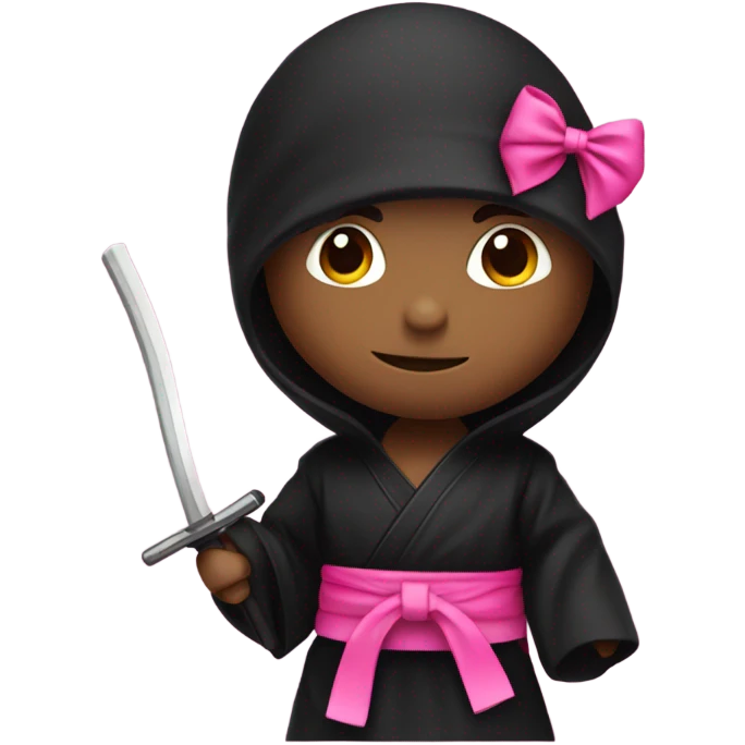 ninja with a pink bow emoji