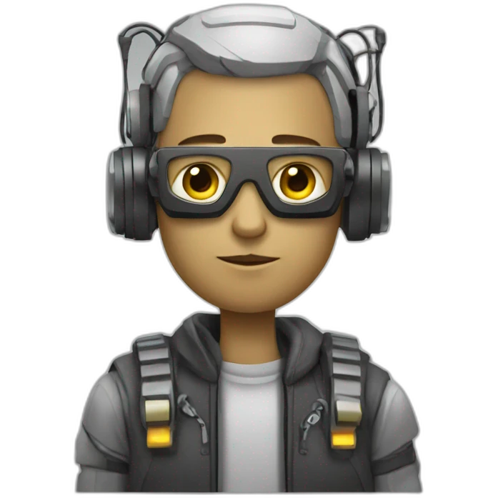 dystopian world male robot programmer emoji