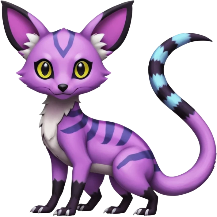 White Salandit-Umbreon-Genet-Noivern-Civet-Hybrid (Full body) emoji