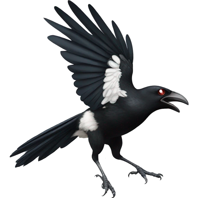 Angry Australian magpie swooping emoji