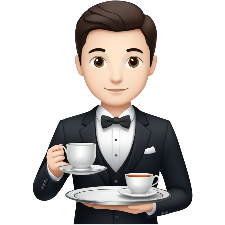 Butler with tea emoji