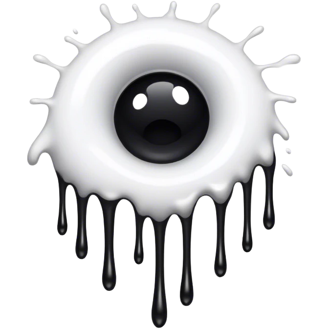 (a black hole on floor) dripping white paint  emoji