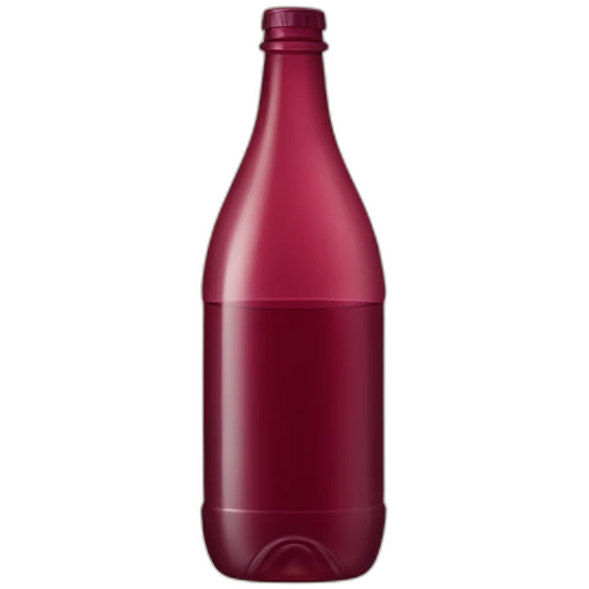 A plastic bottle cut in half containing a reddish beverage with wine in it emoji