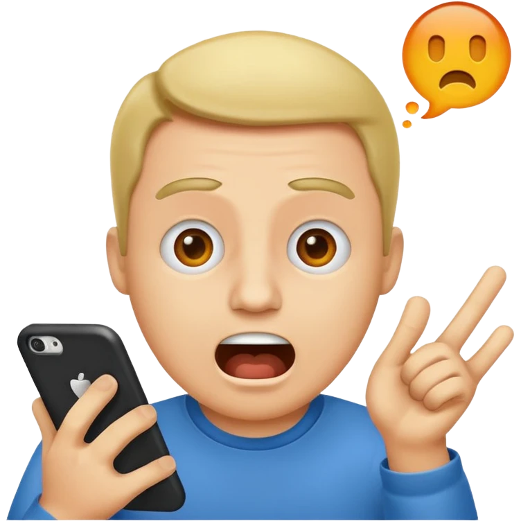 Man yells at text "mopo" emoji