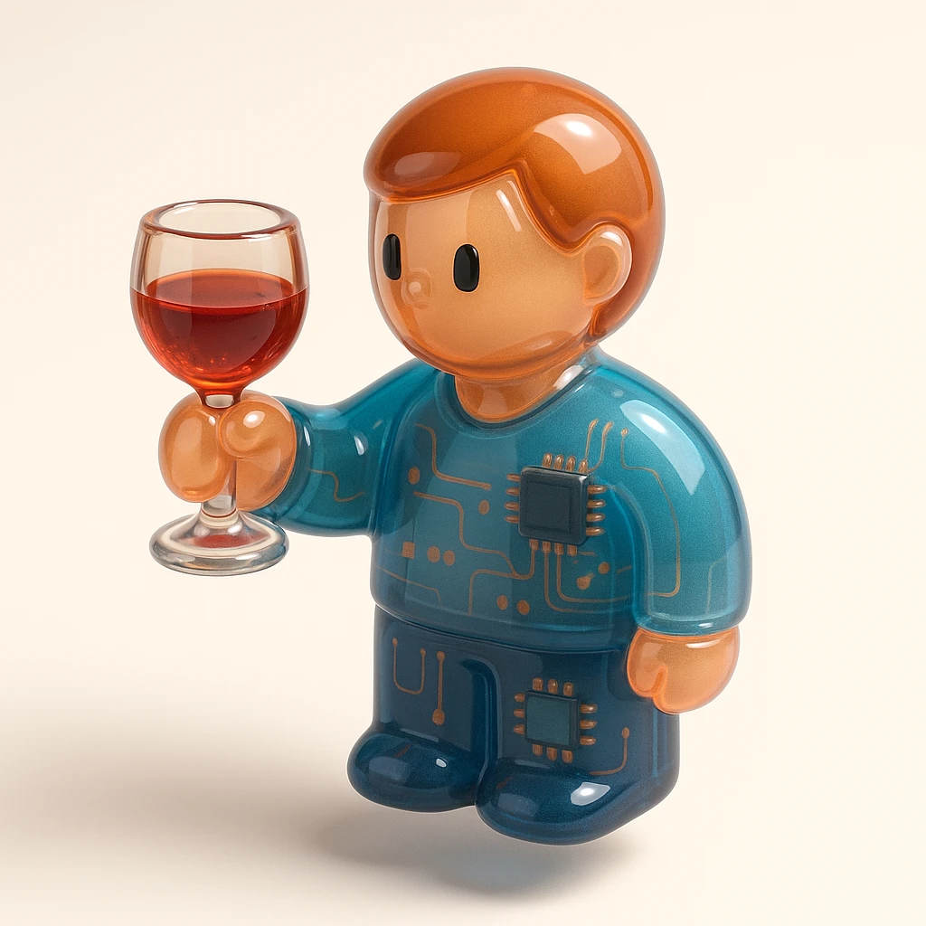 A person with a wine glass emoji