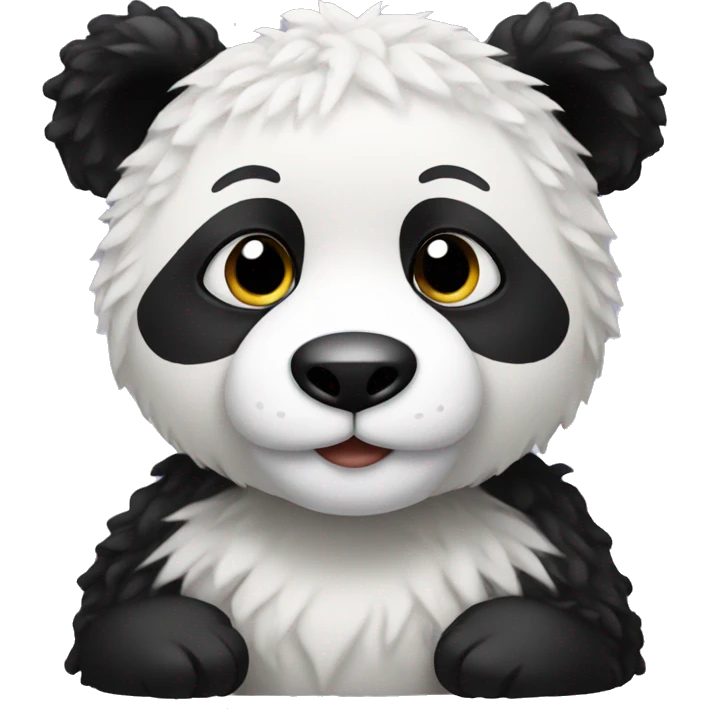 Panda with curly hair emoji