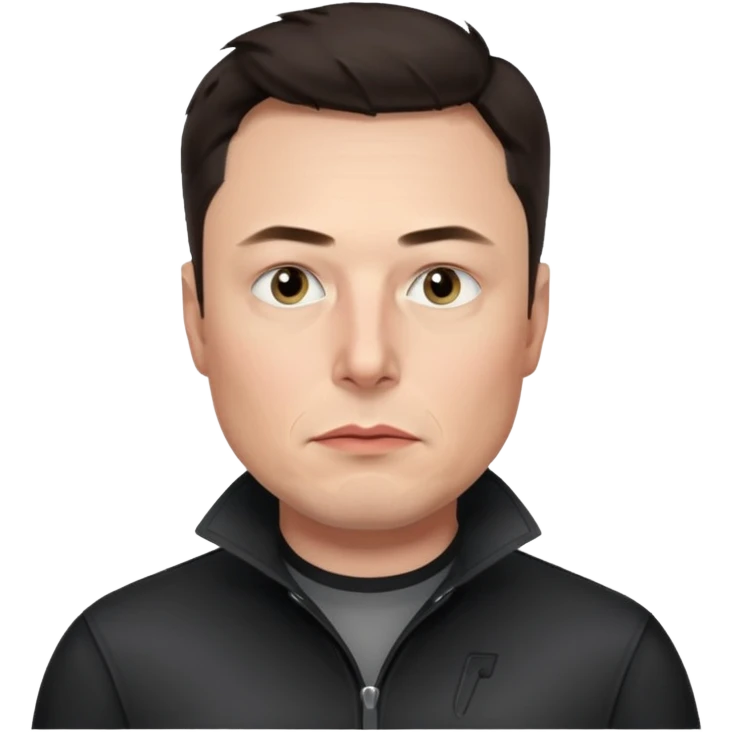 realistic make me elon musk serious face dark hair  emoji
