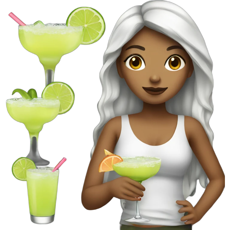 Girl with margarita  emoji