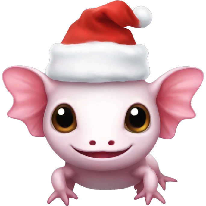 axolotl wearing a Xmas hat emoji
