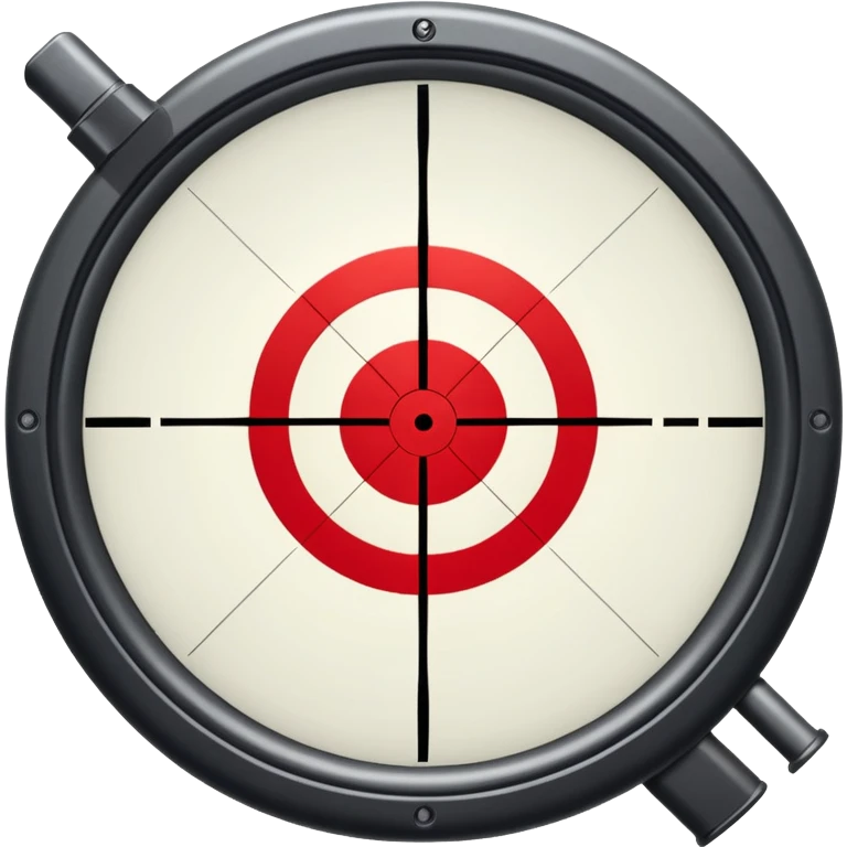 An icon showing the view through a gun's crosshair, with a rifle aimed at a target. The design highlights the sharp focus and intensity of FPS games, with dynamic targeting lines and a sense of action. Transparent background emphasizes the precision and thrill of first-person shooters. emoji
