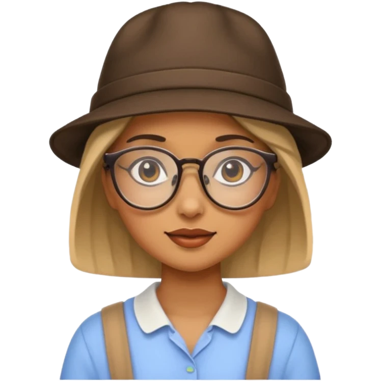 hatted girl with glasses emoji
