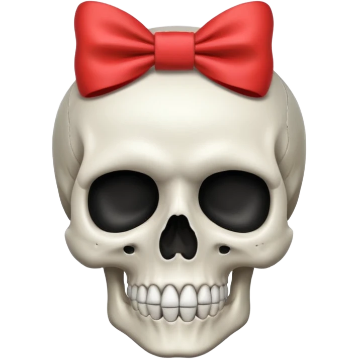  skull with small bow on side head emoji