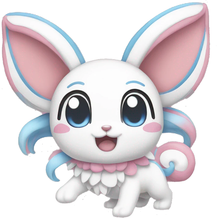 Sylveon, 2d style, line art emoji
