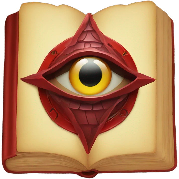 spell book that's red with eye in the middle emoji