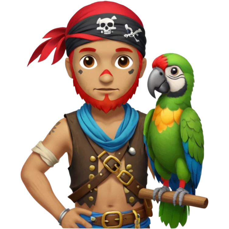 pirate and parrot emoji