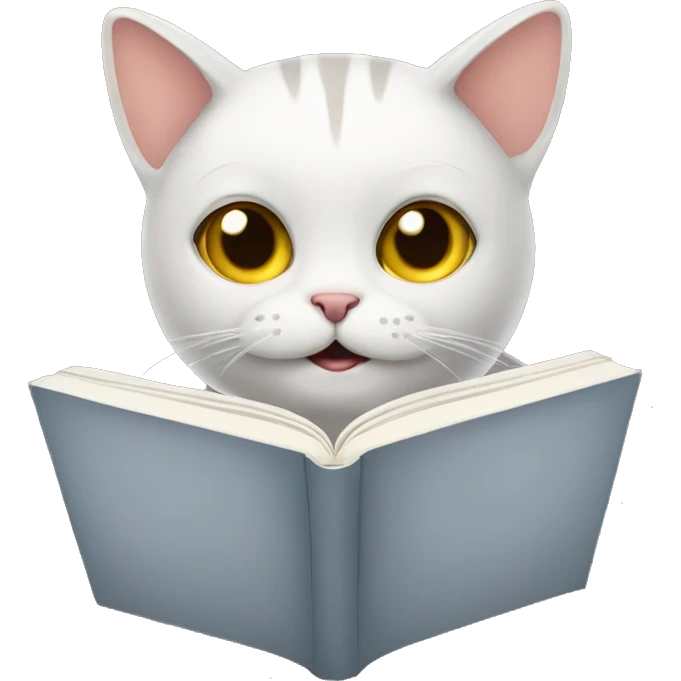 cat reading a book emoji