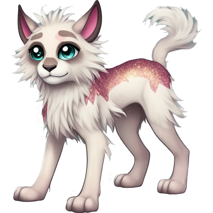 Cool cute Kawaii edgy fantasy animal sparkle fursona Fionbri by griffsnuff & LiLaiRa & Falvie full body emoji