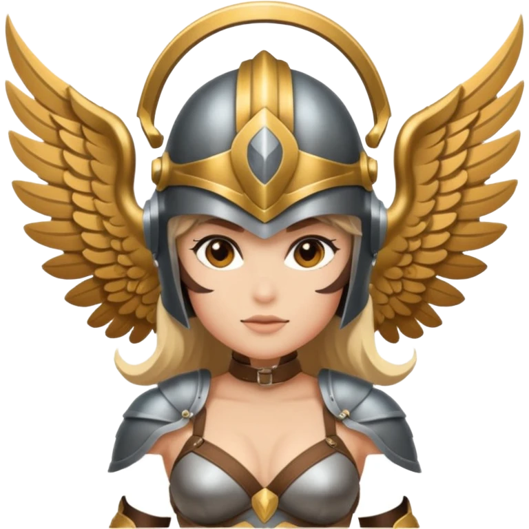 valkyrie in bikini armor, winged helmet, heroic emoji