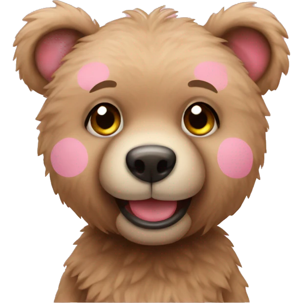 Teddy bear with pink dun emoji