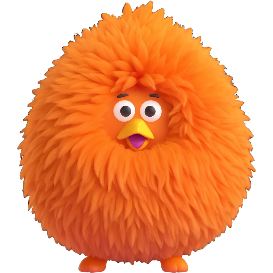 a cartoonish orange fluffy butt, exaggerated fluffiness emoji