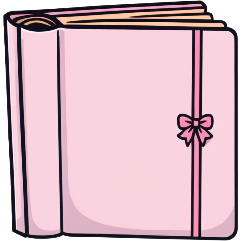 light pink book with a pink bow emoji