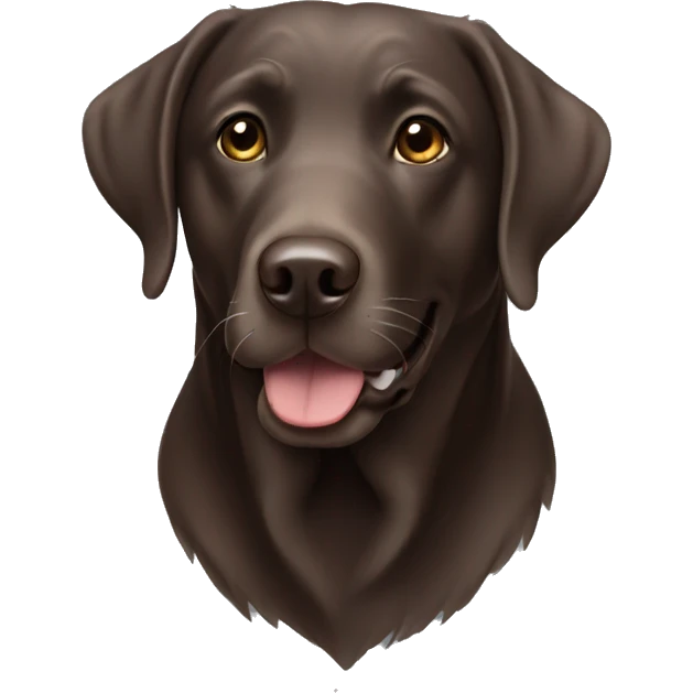 Old chocolate Labrador with grey face emoji