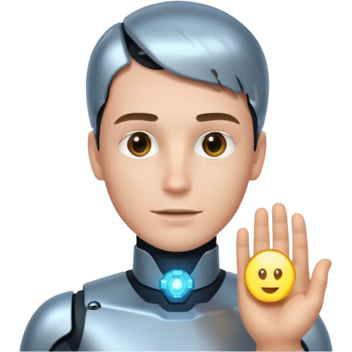 a man with a small AI chip next to him emoji