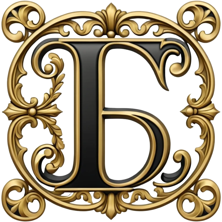 Black gothic vintage, letter “F” of the alphabet emoji