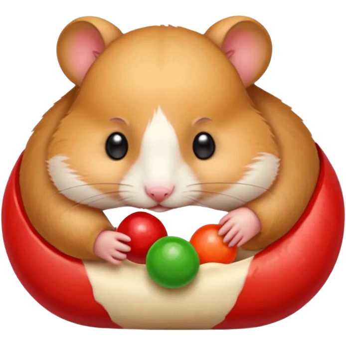 a hamster eating skittle that is laced so it looks like hes sleeping emoji